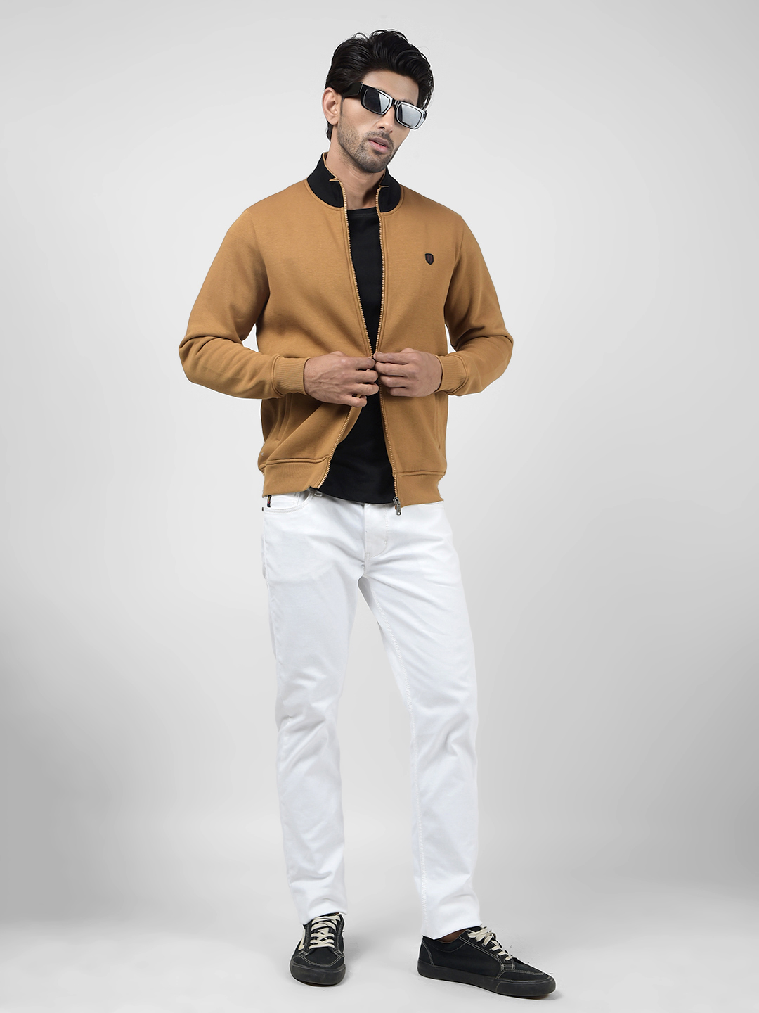 Numero Uno Men Color Block Brown Sweat Shirt